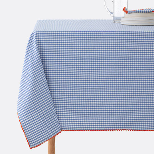 La Redoute Interieurs Ленена карирана покривка за маса 150x150 см