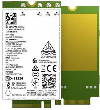 Dell M.2 Ασύρματη Κάρτα Δικτύου (4670Mbps) PCI-e