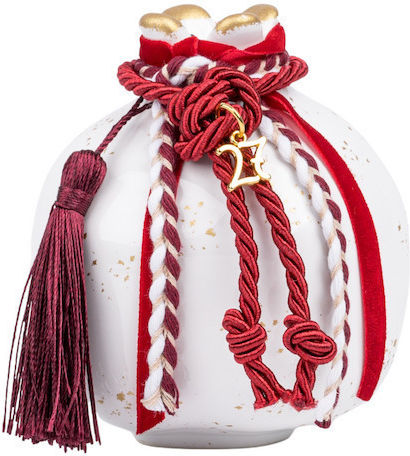 Philio Handmade Tabletop Pomegranate Lucky Charm Burgundy Ceramic 2027 10.5x10.5cm