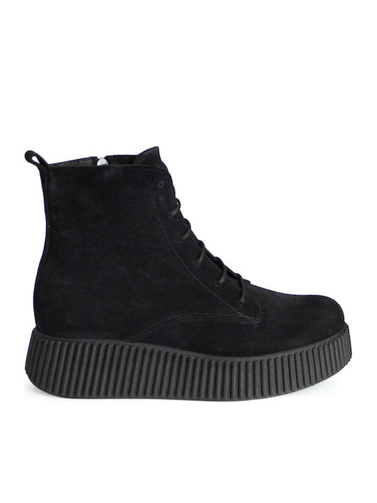 Fratelli Petridi Leather Women's Ankle Boots Bl...