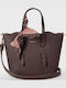 Damen-Tote-Tasche Dunkelbraun