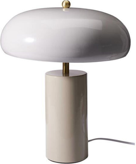 Tischlampe für E14-Fassung mit weißem Lampenschirm und Fuß