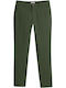 Pantaloni Chino Bărbați Elastici Slim Fit Verzi din Bumbac