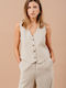 Grace & Mila Short Women's Waisted Beige Blazer