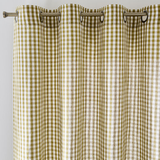 La Redoute Interieurs Fenstervorhang mit Ösen aus Baumwolle und Leinen 140x180 cm