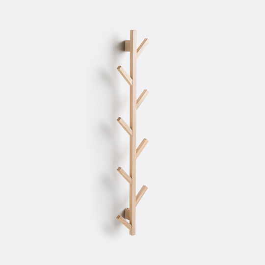 La Redoute Interieurs Κρεμάστρα Τοίχου Ξύλινη 8 Θέσεων Μπεζ 5x25cm