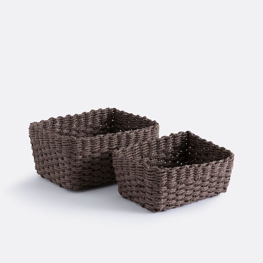 La Redoute Interieurs Set Dekorative Körbe aus Papier Braun 2 Stück