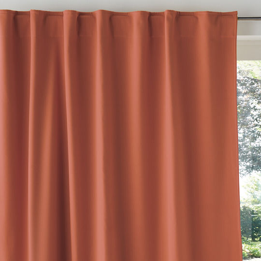 La Redoute Interieurs Κουρτίνα με Τούνελ Καφέ 140x350εκ.