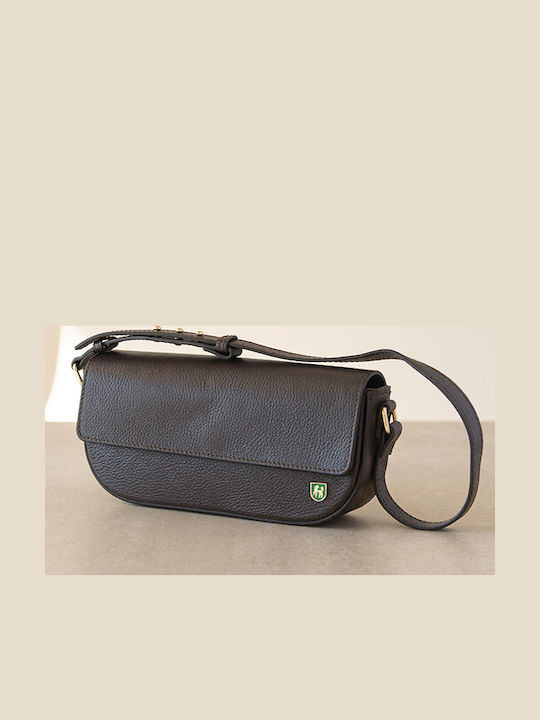 Dunkelbraune Leder-Clutch für Damen