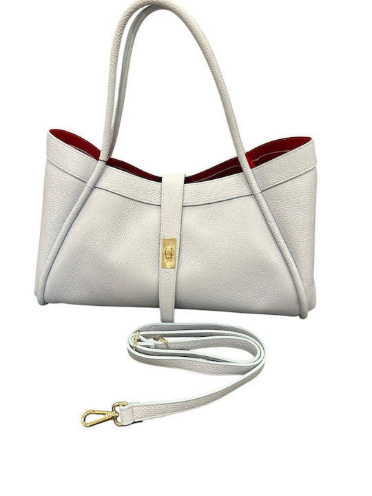 Hellblaue Damen-Tote-Bag aus Leder