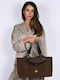 Nomia Leather Women's Shopper Bag Suede Brown