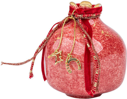 Philio Handmade Pomegranate Lucky Charm Red Ceramic 2027 10.5x10.5cm