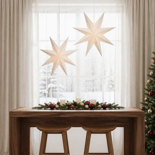 vidaXL Stele de Crăciun Iluminate din Plastic Alb Cald 60x6x60 cm 2 Bucăți