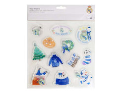 Real Madrid Christmas Gel Window Stickers 6 Pieces