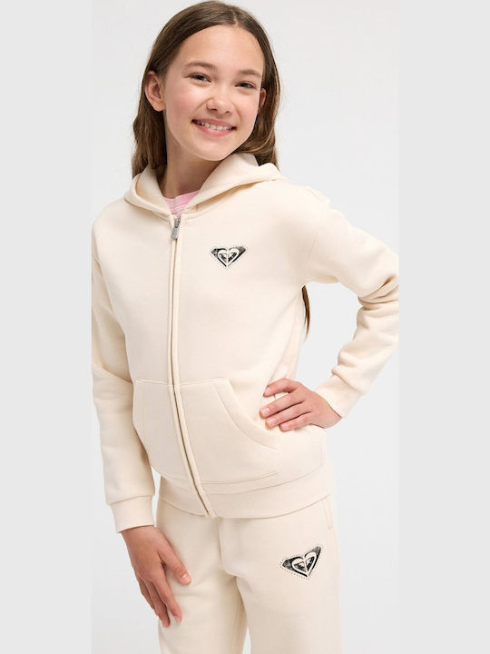 Beige Kinder-Sweatshirtjacke