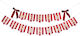 Banner „Merry Christmas“ Gestreift Rosa Rot mit Schleifen