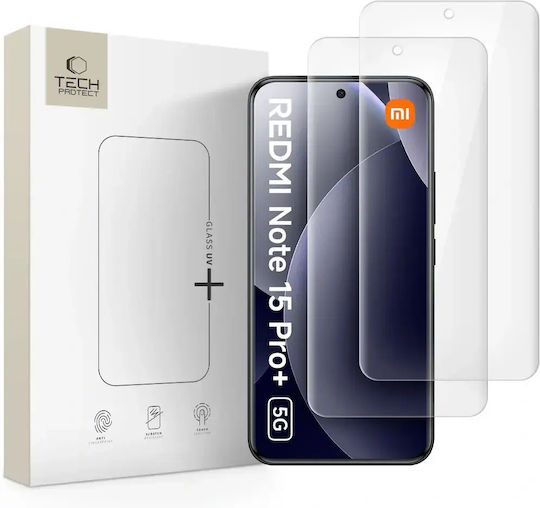 Tech-Protect Glass Uv+ за Xiaomi Redmi Note 15 Pro+ Plus 5g Poco M8 Pro, Прозрачно, 2 Броя