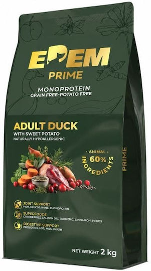 Prime Grain-Free Dry Dog Food for Adult Dogs with Duck, Salmon and Apple 2kg
