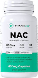Vitamin360 NAC 600 mg 60 Растителни капсули
