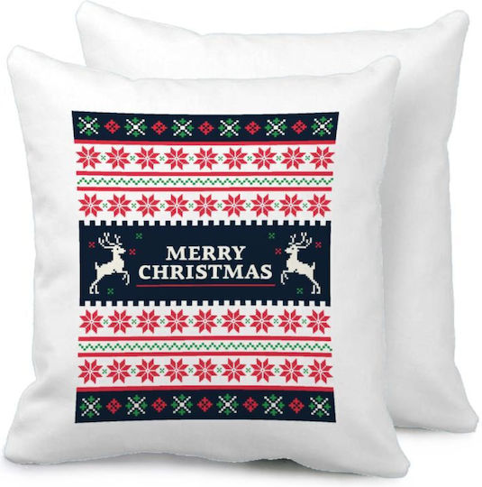 Tstudio Διακοσμητικό Μαξιλάρι Merry Christmas Vintage — Μαξιλάρι Καναπέ 40x40cm Περιέχεται Το Γέμισμα