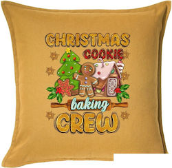 Tstudio Διακοσμητικό Μαξιλάρι Christmas Cookie Baking Crew — Μαξιλάρι Καναπέ Κίτρινο 100% Βαμβάκι, Περιέχεται Το Γέμισμα (50x50cm)