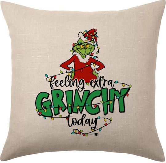 Tstudio Διακοσμητικό Μαξιλάρι Grinch Feeling Extra Grinchy Today — Λινό
