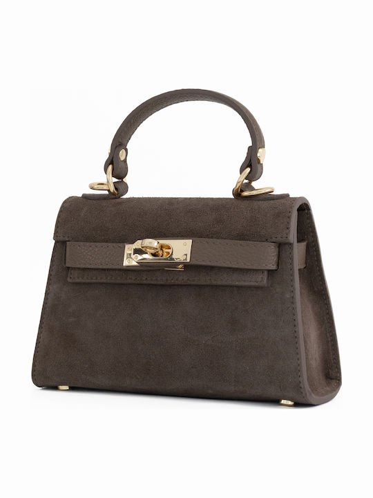 Lederne Damen-Flap-Tasche Elephant