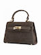 Lederne Damen-Flap-Tasche Elephant