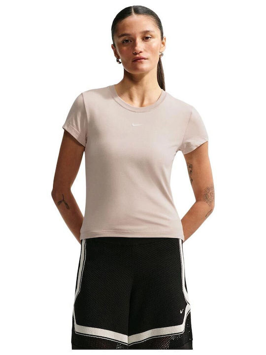 Nike Спортно Облекло Дамска Къса Тениска Cream