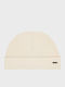 Men's Beanie with Rib Knit in Ecru