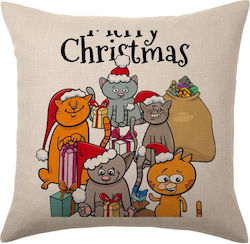 Tstudio Διακοσμητικό Μαξιλάρι Merry Christmas Cats — Μπεζ