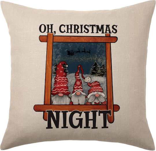 Tstudio Διακοσμητικό Μαξιλάρι Oh Christmas Night — Μπεζ