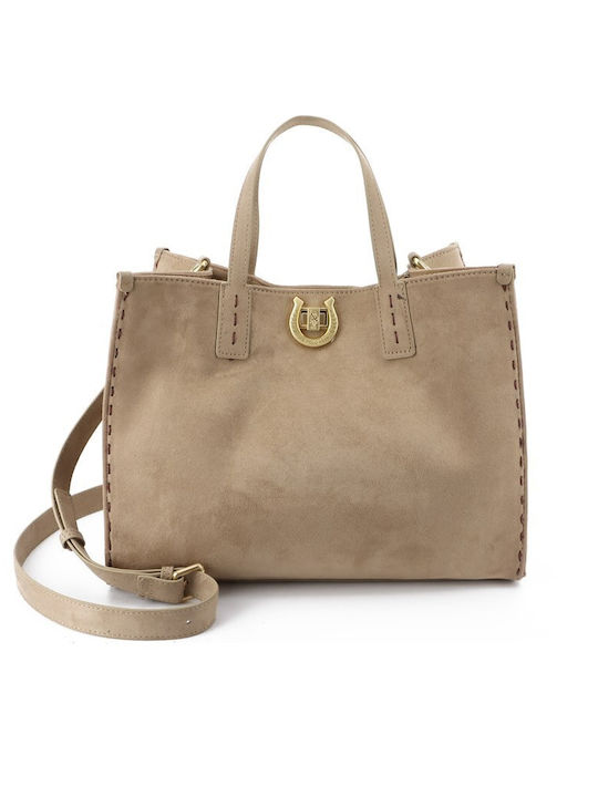 U.S. Polo Assn. Women's Tote Bag Suede Natural