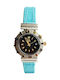 Herren-Quarzuhr mit Lederarmband Light Blue