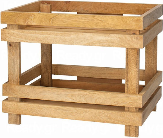 e-exoplismos Buffet-Präsentationsständer aus Mangoholz 2-stufig 35 cm