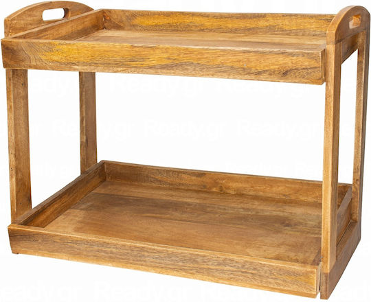 e-exoplismos Buffet-Präsentationsständer Mango-Holz 2-stufig 57.8 cm