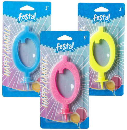 Festa Κερί Τούρτας Γενεθλίων Fluo 0 Ροζ