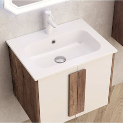 Inter Ceramic Πάγκος με Νιπτήρα Λευκό