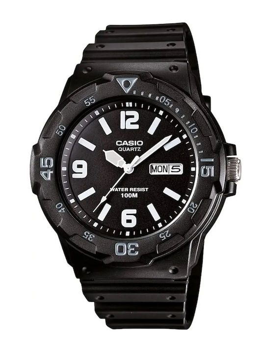 Casio Мъжки Часовник На Батерия с Черна Каучуко...