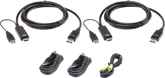 Aten HDMI-Kabel HDMI-Stecker auf HDMI-Stecker 1,8 m Schwarz